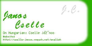 janos cselle business card